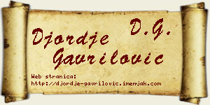 Đorđe Gavrilović vizit kartica